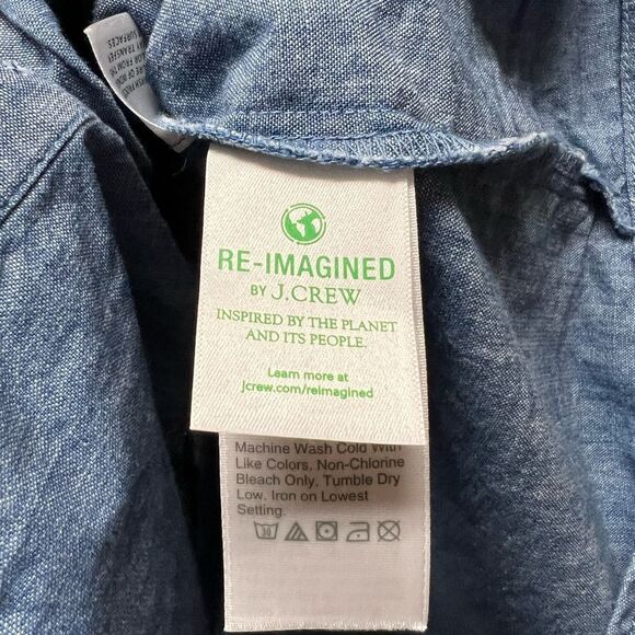 J. Crew Tie-sleeve Button-front Chambray Shirt Dress - Picture 10 of 11